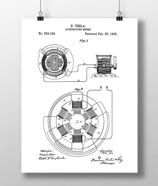 Tesla Motor Patent | Plakat 2